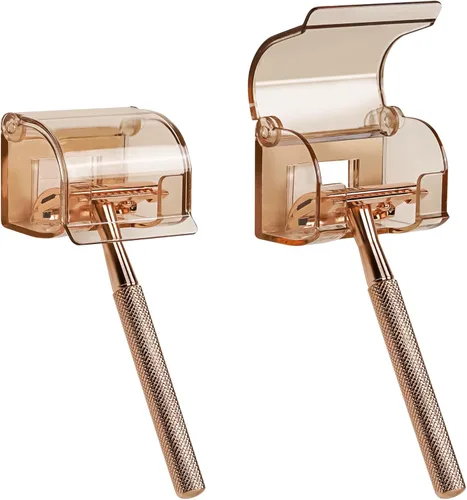 Vista 8 de LUEXBOX Soporte de seguridad para pared de ducha, maquinilla de afeitar autoadhesiva y soporte para cepillo para baño, soporte para cepillo