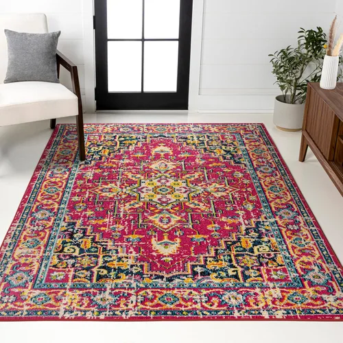 Vista 13 de JONATHAN Y MDP207B-28 Brooklyn Geométrico Medallón Bohemio Alfombra de corredor para interiores, fácil limpieza, dormitorio, cocina, sala de estar