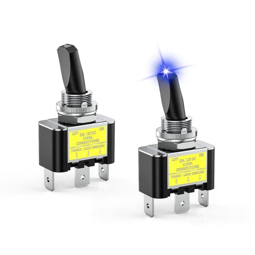 Vista 11 de Nilight Interruptor de palanca resistente al agua de 2 pines 2 posiciones de encendido apagado SPST 12V DC 30A con panel de montaje y tapa