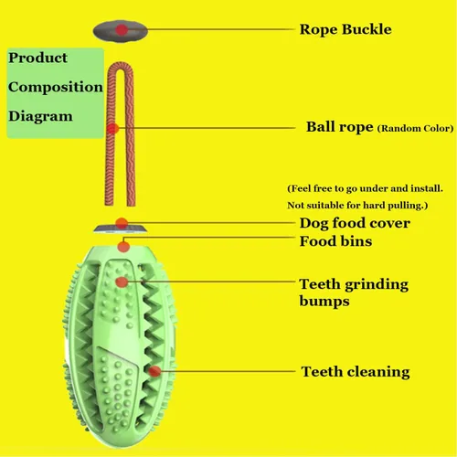 Vista 3 de Juguete dispensador de golosinas para perros, juguete de limpieza de dientes de perro, juguetes interactivos de persecución, juguete de rompecabezas