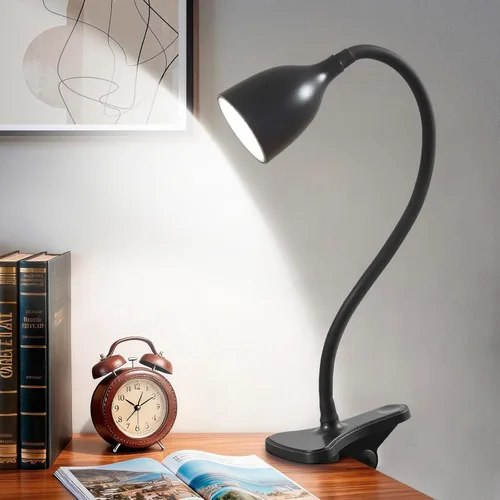 Vista 10 de Lámpara de Escritorio de Cuello de Cisne EJIAXIN 360° Luz de Lectura LED Flexible Lámpara de Escritorio Pequeña para Espacios Pequeños Lámpara