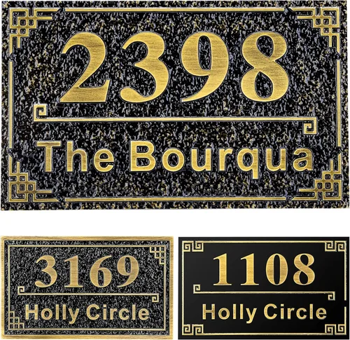 Vista 18 de Letrero de dirección fundido personalizado con número de casa, placa de dirección de casa de 12 pulgadas, letrero de número de Steet House