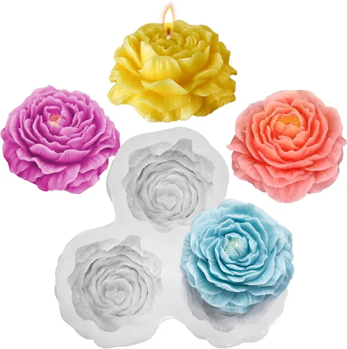 Vista 8 de Moldes para velas con forma de corazón, moldes de silicona de ángel bebé en flor para hacer velas, DIY jabón de flores aromaterapia fundición