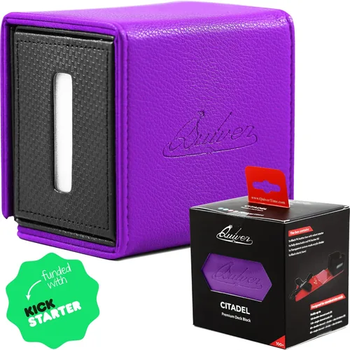 Vista 10 de Quiver Time Black Citadel Deck Block for Magic: the Gathering Cards - TCG 100+ Premium Commander Deck Box, caja de mazos MTG para tarjetas, dados