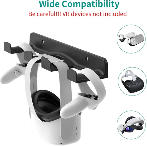 Vista 3 de HomeMount VR Wall Mount Storage Stand Hook-for Meta/Oculus Quest 2/Quest/ Rift/ Rift S/ Valve Index/ HTC Vive/ HP Reverb G2/ Playstation VR