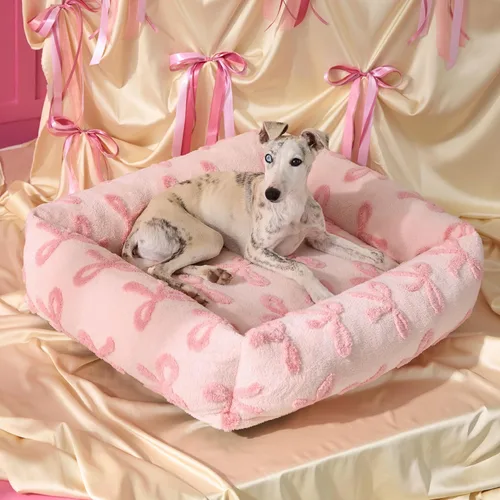 Vista 20 de LE SURE Bonita cama para perros y gatos pequeños, camas lavables para cachorros, acogedor sofá ortopédico rectangular para mascotas con felpa