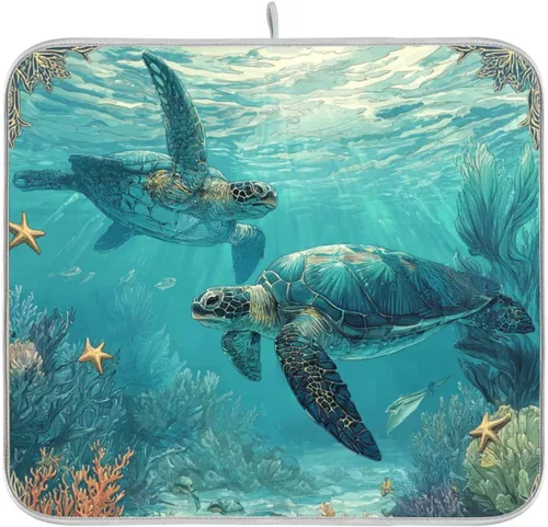 Vista 46 de Tapete de secado de platos para encimera de cocina, tapete de secado de platos, tapete escurridor de platos, almohadilla de microfibra absorbente