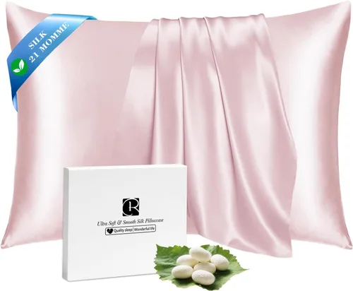 Vista 17 de Ravmix Fundas de almohada de seda con cremallera, seda de morera de 21 momme para la salud del cabello y la piel, funda de almohada suave, lisa