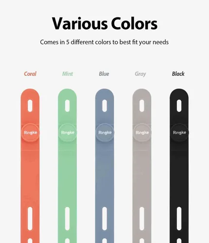 Vista 3 de Ringke Sujetacables de silicona [gestión de cables reutilizables] Organizador de cables flexible, longitud ajustable, clips de cable duraderos