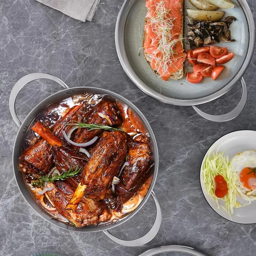 Vista 6 de LOLYKITCH Olla de cocina de inducción de acero inoxidable de tres capas de 3 cuartos, olla pequeña, olla de salsa con tapa, apta para lavaplatos