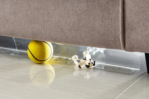 BOWERBIRD Clear Under Couch Blockers - Stop Toys from Going Under Couch Sofa Bed and Other Furniture - Suit for Hard Surface Floors Only