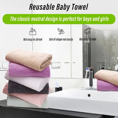 Vista 5 de TENSTARS Juego de 12 paños de alta calidad, secado rápido, terciopelo coral de microfibra suave, altamente absorbente, uso multiusos como baño, spa