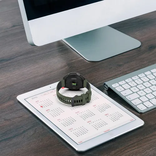 Vista 6 de Correa compatible con reloj Garmin Forerunner 965 – Correa de repuesto de silicona suave para reloj inteligente 965 para mujeres y hombres Verde