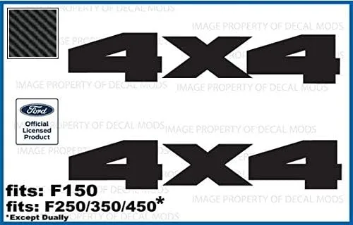 Vista 7 de Adhesivos 4x4 para Ford F150 (2015-2020) y F250 F350 (2017-2020) Juego de 2 (Negro Brillante) - CB_Solid