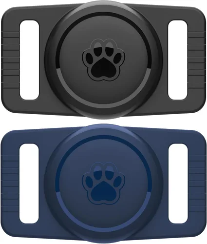 Vista 7 de GOCII Soporte para collar de perro para Airtag 2 unidades, soporte impermeable para Apple AirTag, funda de silicona para collares de perro