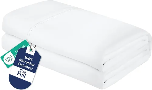 Vista 30 de Royale Linens Sábana Plana Individual – Sábanas Planas de Microfibra Cepillada Ultra Suave 1800 Solamente – Sin Arrugas y Resistentes a las Manchas