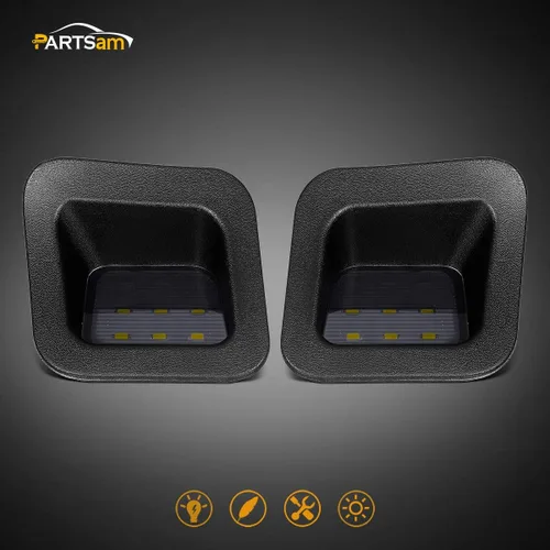 Vista 2 de Ensemble de luces LED Partsam para matrícula con carcasa negra ahumada Compatible con Dodge Ram 1500 2500 3500 2003-2018 para camioneta Pickup