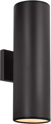 Kira Home Enzo - Moderna lámpara de pared cilíndrica para exteriores de 16 pulgadas, aplique de 2 luces arriba y abajo, lámpara de pared exterior