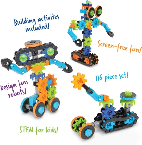 Vista 7 de Learning Resources Gears Gears Gears Robots In Motion - Juguetes de construcción, actividades STEM, habilidades motoras finas, kit explorador