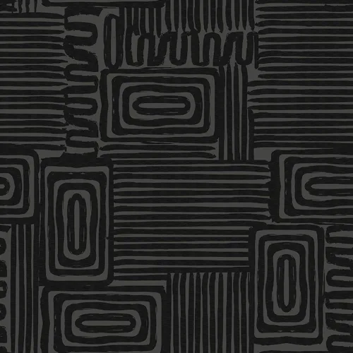Emily Rayna Black Pathways - Papel tapiz para despegar y pegar por RoomMates, RMK12742PLW Negro