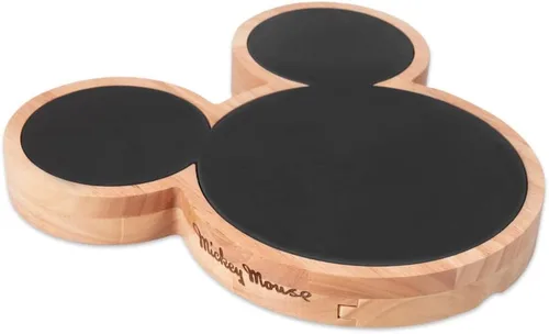 Vista 3 de PICNIC TIME Disney Mickey Mouse - Juego de regalo de tabla de queso, tabla de charcutería de pizarra de parawood con 3 herramientas de queso, tabla
