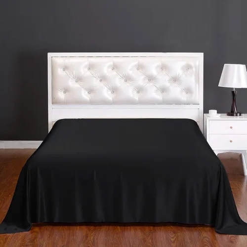 Vista 2 de LILYSILK Sábana encimera de seda de morera de 19 momme de seda, color negro, tamaño individual