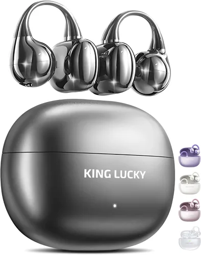 Vista 17 de Kinglucky Auriculares de clip Gen 3, auriculares inalámbricos Bluetooth 6.0 de oreja abierta con micrófono, ajuste seguro para orejas pequeñas