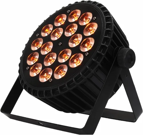 SHEHDS Par Can Luces de Escenario LED 18x12W RGBW 4en1, Efecto Lavado/Estroboscópico, Carcasa de Aluminio DMX512, con Luces de Fiesta Activadas por