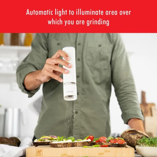 Vista 5 de ZWILLING Enfinigy - Molinillo eléctrico para sal/pimienta, color blanco