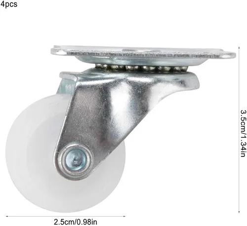 Vista 2 de Ruedas giratorias de 1 pulgada, juego de 4 ruedas giratorias de placa giratoria, ruedas de alta resistencia, ruedas de placa, ruedas de carro