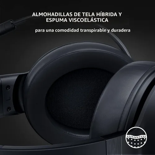 Vista 5 de Auriculares Razer Kraken V3 X con cable USB para juegos: Construcción ligera - Controladores Triforce de 40 mm - Micrófono cardioide HyperClear