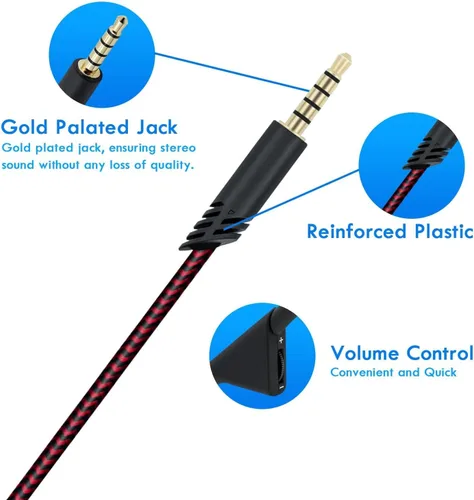 Vista 4 de Mcbazel 2M - Cable de repuesto para auriculares de 6.5 pies con control de volumen para Astro A10A30A40, cable de auriculares para PS5PS4Xbox Series