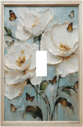 Vista 160 de Cubiertas decorativas para interruptor de luz de arte BOHO, figura abstracta de 1 gang, salida basculante, placa frontal decorativa del interruptor