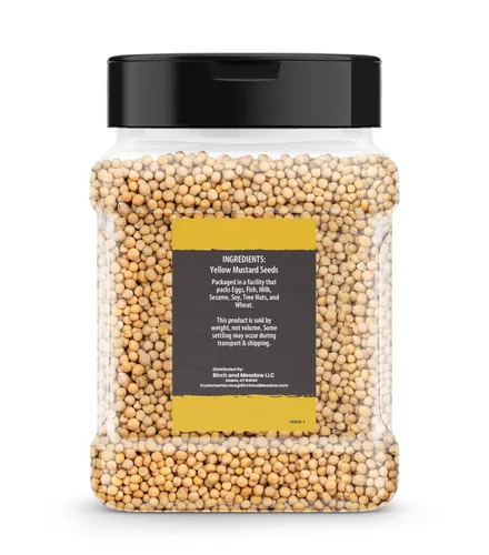 Vista 2 de Birch & Meadow Semilla de mostaza amarilla, 11.2 oz, sabor a mostaza suave, salsas y aderezo
