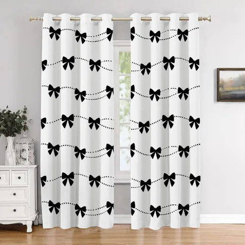 Vista 58 de Cortinas opacas de poliéster multicapa marrón con diseño de bosque natural, 2 unidades, 26 x 24 pulgadas
