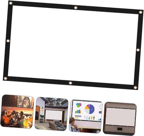 Vista 3 de SHINEOFI Polyester Projector Screen for Indoor Outdoor Movie Home Office Use HD Projection