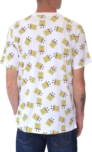 Vista 2 de Camiseta Bob Esponja para Adultos, Blanco