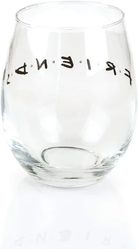 Vista 2 de Silver Buffalo Friends Doodle Logo - Copa de vino sin tallo, 20 onzas