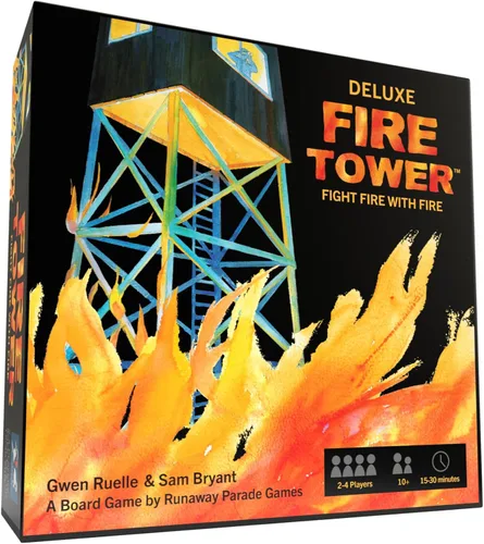 Runaway Parade Games Fire Tower Board Game Deluxe Edition- Fight Fire with Fire in This Fast-paced, Competitive Strategy Game | Easy to Learn | 10+