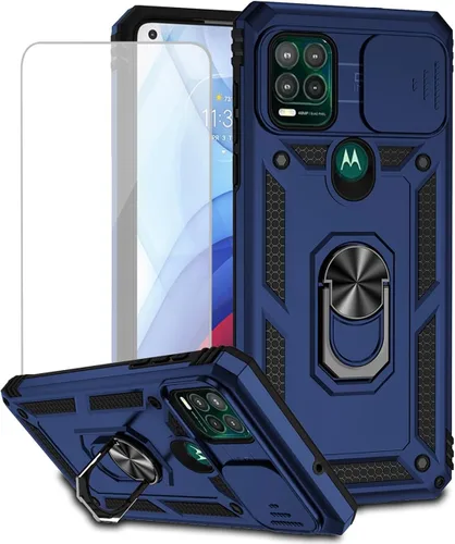 Vista 13 de Funda para Moto G Stylus 5G 2021/Motorola G Stylus 5G 2021 XT2131 con protector de pantalla de vidrio templado y funda para cámara deslizante, funda