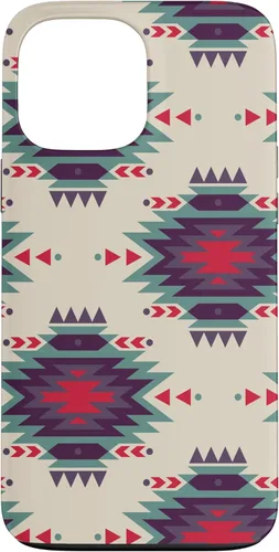 Vista 24 de Funda única con diseño azteca navajo rojo turquesa occidental para iPhone 17