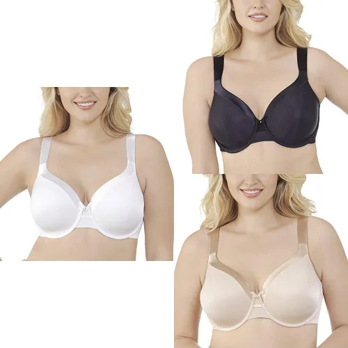 Vista 18 de Vanity Fair – Brasier para mujer, iluminación, soporte completo, talla grande, con zonas de apoyo Rosa beige