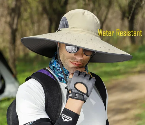 Vista 3 de Leotruny Sombreros de ala ancha para hombre UPF50+ sombrero impermeable transpirable para pesca, senderismo, camping