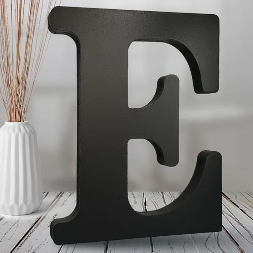 Vista 9 de AOCEAN Letras de madera negra de 8 pulgadas, letras de madera sin terminar para decoración de Halloween, letras decorativas de pie, decoración