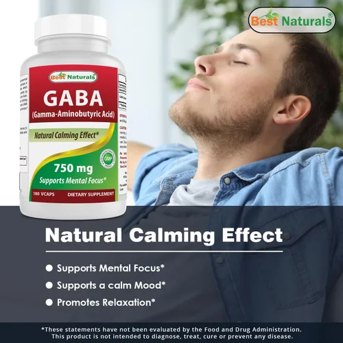 Vista 4 de Best Naturals Suplemento GABA 750mg y L-teanina 200mg