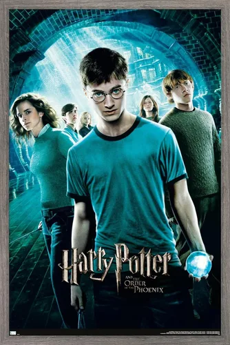 Harry Potter y la Orden del Fénix - Póster de pared de una hoja, 22.4 pulgadas de largo x 14.7 pulgadas de ancho, versión enmarcada de madera de