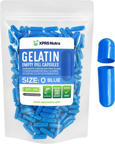Vista 20 de XPRS Nutra Size 0 Empty Capsules - 100 Count Empty Gelatin Capsules - Pills DIY Capsule Filling - Pure Bovine Pill Gel Caps for Do-It-Yourself Purple