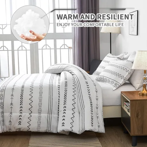 Vista 5 de Andency juego de edredón bohemio de microfibra suave, alternativa al plumón