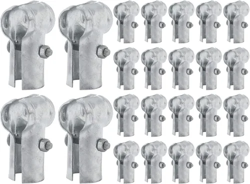 Vista 8 de VIVIDA Abrazaderas de riel de extremo de 1-3/8" x 1-3/8" 2 piezas, Abrazaderas de panel de enlace de cadena T, Conectores T de tubería galvanizada