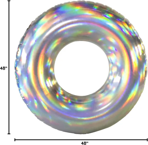 Vista 4 de PoolCandy Tubo de piscina jumbo, 42 pulgadas, holográfico